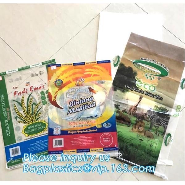 Custom recyclable kraft paper laminated pp woven food packaging bag with logo