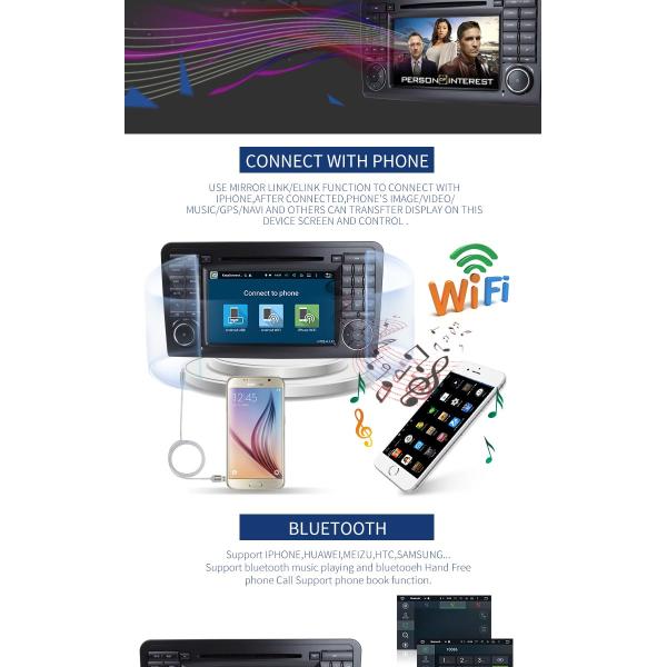 Multi Touch Screen Mercedes Benz Car Dvd Player HMDI Output Optional