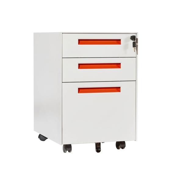 Quality Load 35kgs W390mm Steel Mobile Pedestal With 3 Drawers Cyber Lock wholesale