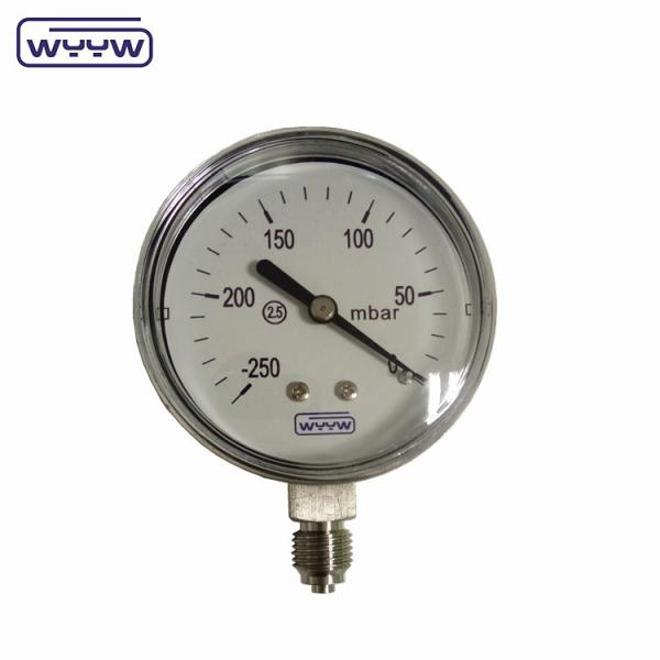 2.5% Pressure Accuracy Capsule Pressure Gauge With Stainless Steel Case And Aluminum Black Pointer