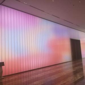 U Shape Tempered Clear Glass Partition Wall With Interlining Drawings Frosted