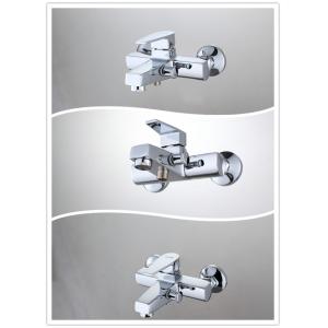 Square Wall Mounted Single Handle Tub And Shower Faucet with Brass Body , HN