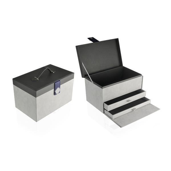 Quality Three Tiers Magnetic Button Cosmetic Vanity Case With Adjustable PU Handle wholesale