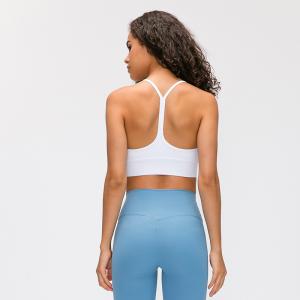 Cheap Flow Y Back Solid Color Sports Bra Pro Skin Widened Hem For Running Yoga Gym for sale