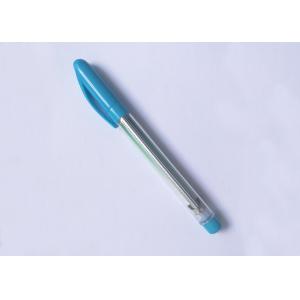 Transparent plastic banner gel ink pen in red or blue with 180mmX68mm size color