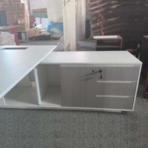 White CEO Boss High Tech Executive L Shaped MFC Manager Desk For Office