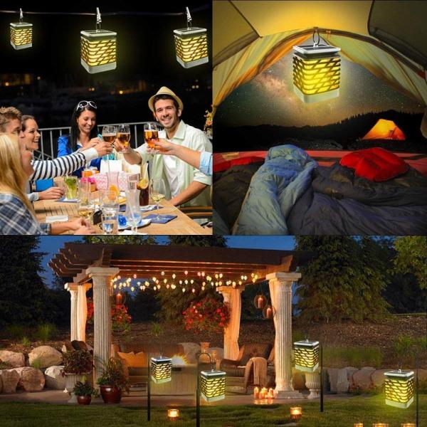 IP55 3500K Solar Pillar Light LED 1.2V Garden Dancing Flame Lamp With Flicker Flame