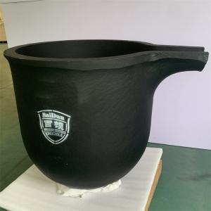 Cylindrical Graphite Gold Smelting Crucible Temperature Resistant 150kg Capacity