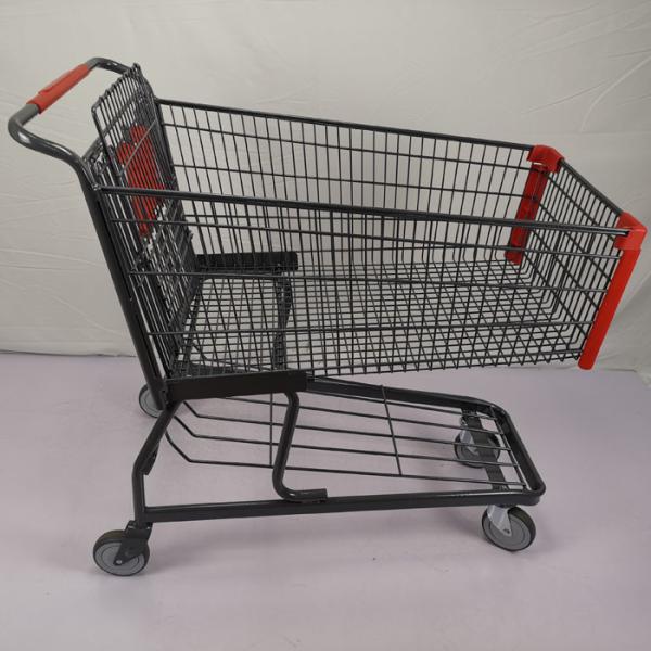 American Style 125L Warehouse Grocery Shopping Trolley With Collision Angle