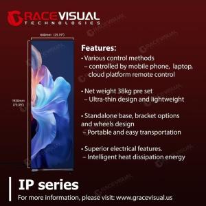 IP Series P2.5 Indoor LED Poster Display (640×1920mm) – High Refresh, WIFI Control, Mobile Wheel Base, IP40/IP21 Rated