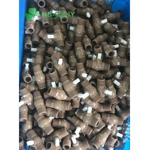 PVC Brown Body Compact Ball Valve with 100% Material and Thread Connection in
