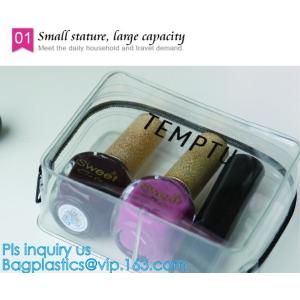 Promotion reusable clear printed transparent zipping storage cosmetic toiletry