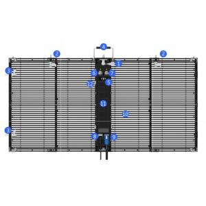 3840Hz SMD1921 glass Window LED Display Transparent Waterproof IP65
