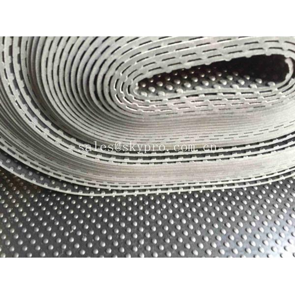 Anti - Slip Floor Rubber Mat Roll Black Grooved Little Dot Pattern