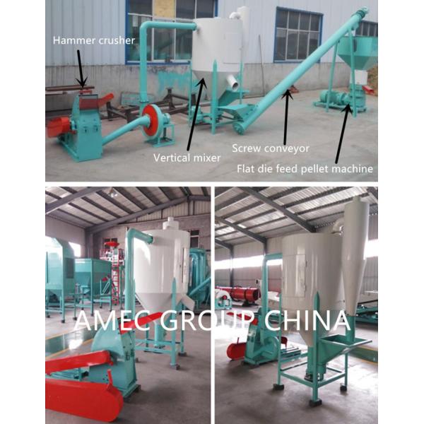 1 Ton/H Animal Feed Pellet Production Line For Small Feed Plant