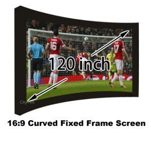 China Made In China 120 Inch Full HD Manual Curved Fixed Frame Projection Screen 16:9 Ratio on sale