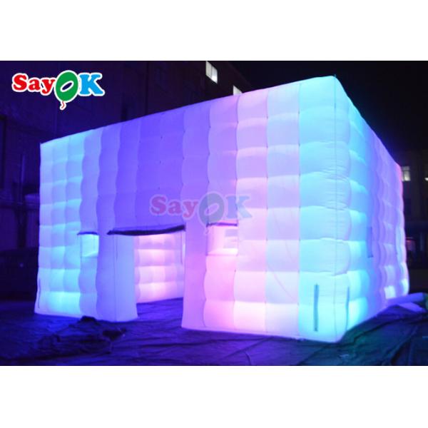Customized Air Cube Tent Inflatable Nightclub Wedding Photo Booth With Colorful LED Light