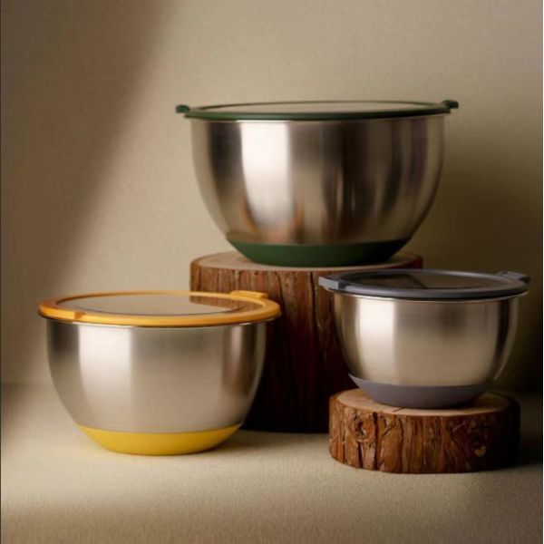 Quality Stainless Steel Nesting Salad Bowls with Visible Lids Non-Toxic & Heavy Duty, Airtight & Easy Clean wholesale