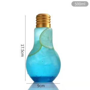 BPA free Bulb shape PET plastic bottle 500ml for beverage, juice, water,soda
