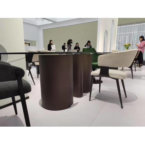 Rectangular Tempred Glass Top Dining Table Stainless Steel Dining Table Metal Dining Table
