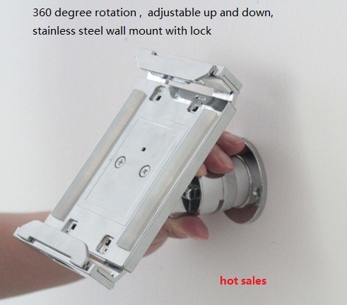 Quality 7-10 inch tablet pc 360 degree rotation adjustable up & down wall-mounted lockable stand wholesale
