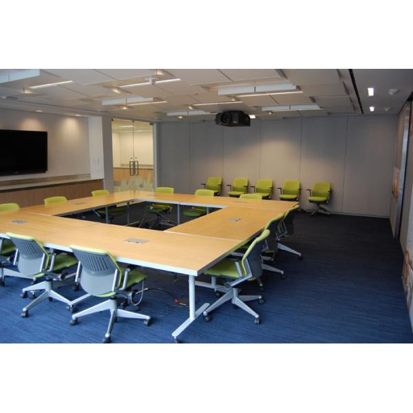 Fireproof Wooden Surface Portable Movable Partition Walls / Room Divider Wall