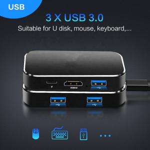 HUB 4K 60HZ USB C To HDMI Adapter 100W PD Charging 3 USB 3.0 Connector For