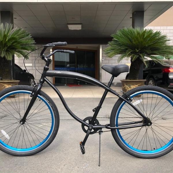 7 Speed City Bike with 24 Inch Solid Tire and Aluminum Rim Material Foldable