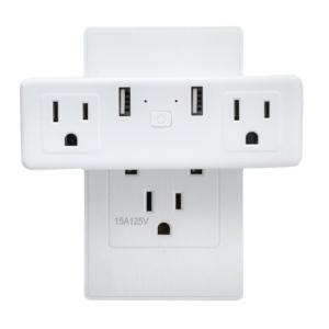 US Smart Double Plug With 2 USB Control Two Socket Invidually