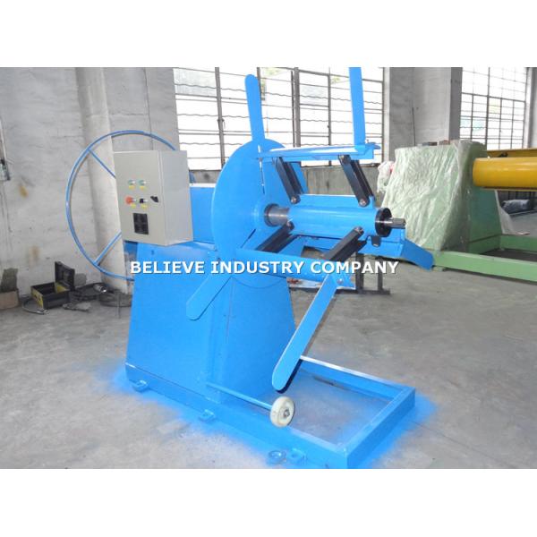 Electric Decoiler 3000kg Capacity Type For Fasten & Uncoil Small Steel Coils