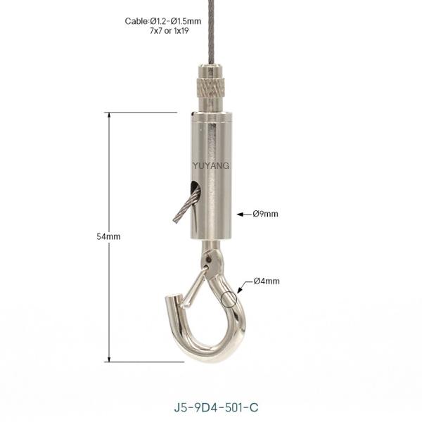 Adjustable Hook Grippers 54mm Suspended Cable Gripper For Cable Hanging System J5-501-C