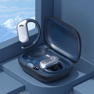 ETEK Waterproof LED Display Earphones, Bluetooth 5.4 , 50mAh earphone cell +