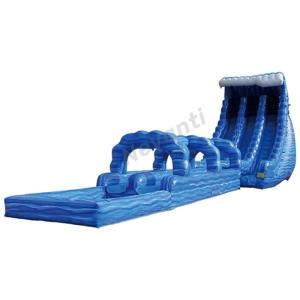 Customized Inflatable Water Slide with Pool Blue Crush 2 Lane Run N Splash Combo
