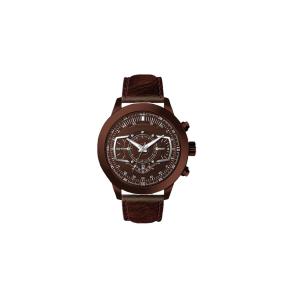 China IP Plating Genuine Leather Wrist Watch With Stainless Steel Back Cover on sale