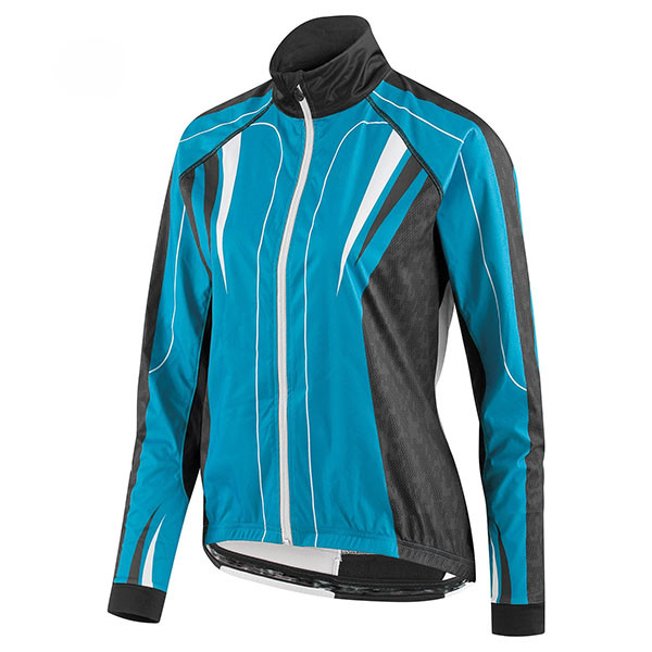 Quality Blue Reflective Stripe Antibacterial  Thermal Bike Jacket wholesale