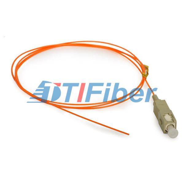 Quality OM1 OM2 Fibre Optic Pigtails With Simplex Orange PVC Outer Jacket wholesale
