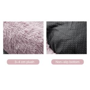 Plush Memory Foam Warm Dog Plush Pet Bed Cushion Pink Grey