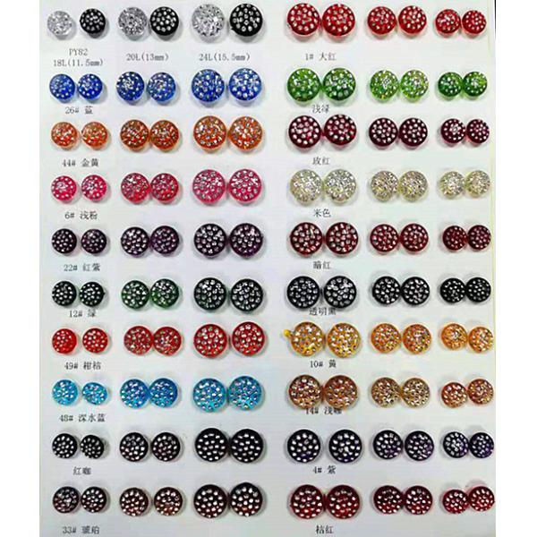 Wholesale 16l-80L color crystal acrylic Upholstery Buttons For Clothing