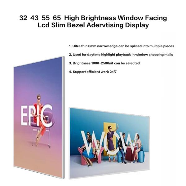 32"/43"/55"/65" Full HD Floor-Standing Digital Signage Display with Adjustable Stand - 1080P Commercial LCD Screen for Indoor Advertising