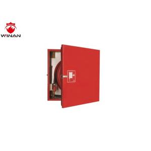 Mild Steel Red Fire Hose Reel With Pipe And Nozzle / Fire Hose Valve Cabinets