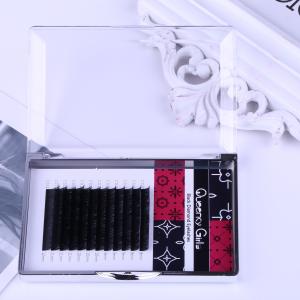 Flat Eyelash Individual Extensions 0.12mm Thickness Two Tips Natural Black Color