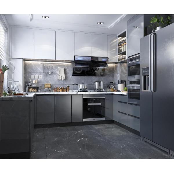 Modern U Shape Kitchen Furniture With MDF Matte Lacquer Countertop Island