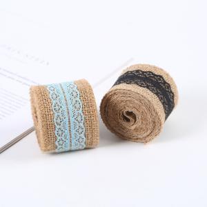 65mm Pink Burlap Ribbon With Lace 10 Yards Natural Burlap Ribbon Woven Edges