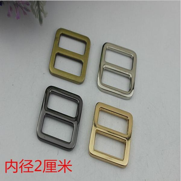 High quality 20 mm nickel color flat shape adjustable metal slide buckles for handbags