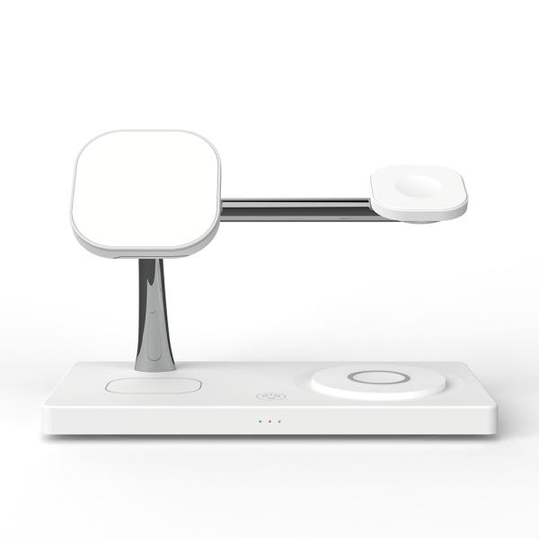 7 In 1 Fast Magnetic Wireless Charging Station Black And White Abs Material With