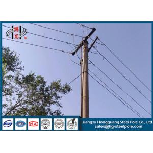 Direct Burial Galvanized Electrical Power Steel Pole With Climbing Rung Q235