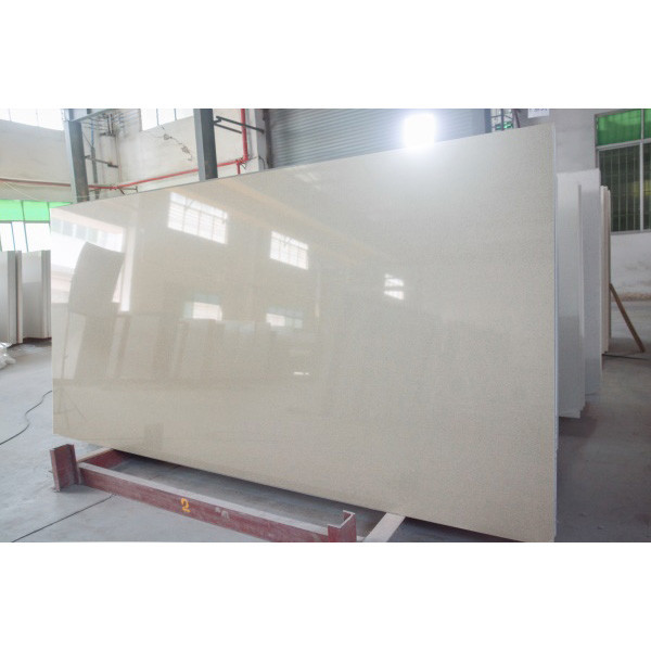 Washable 20 MM Thick Light Beige Recycled Glass Quartz Home Decorative Countertop/Tabletop