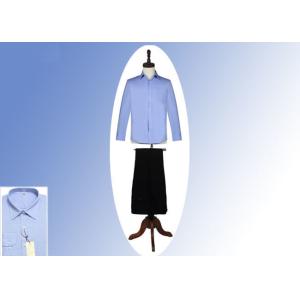 Sky Blue Color Office Work Uniforms , Single Breasted Men's Work Uniform Shirts