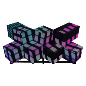 Crystal Shaped P4mm Creative LED Screen , 3D Video DJ Booth Screen