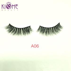 China BLACK NATURAL REAL MINK PRIVATE LABEL FALSE EYELASH A06 on sale